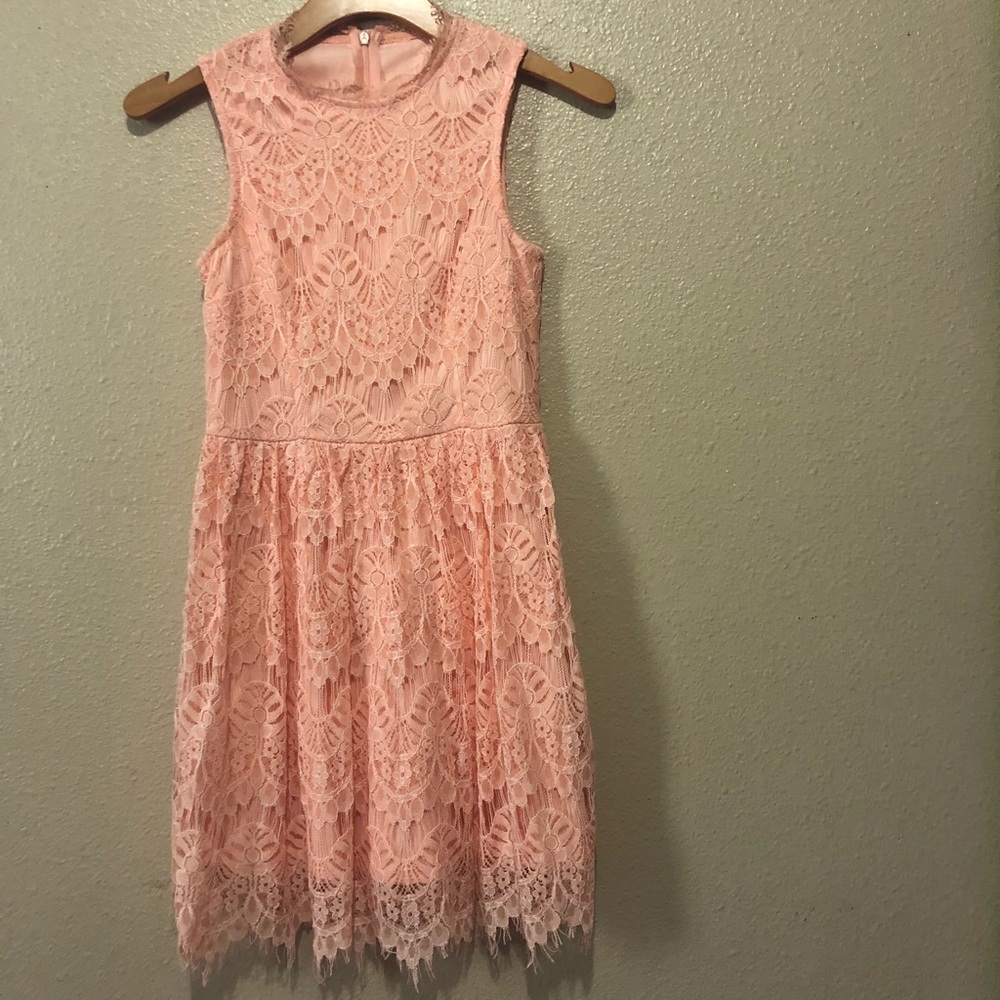 Pink lace dress